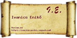 Ivanics Enikő névjegykártya